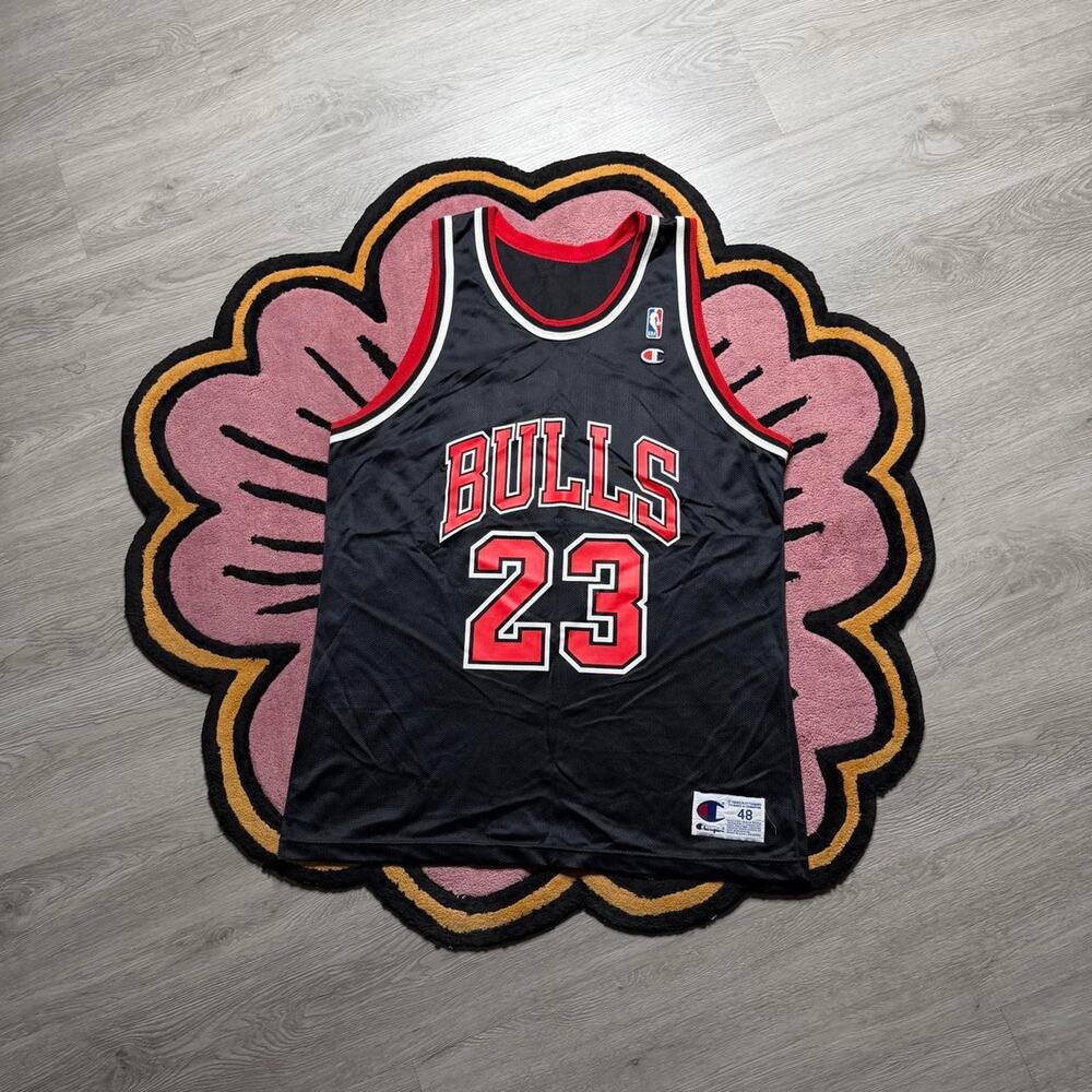 Vintage 90’s Champion Chicago Bulls Michael Jordan NBA Jersey Size 48 XL Black